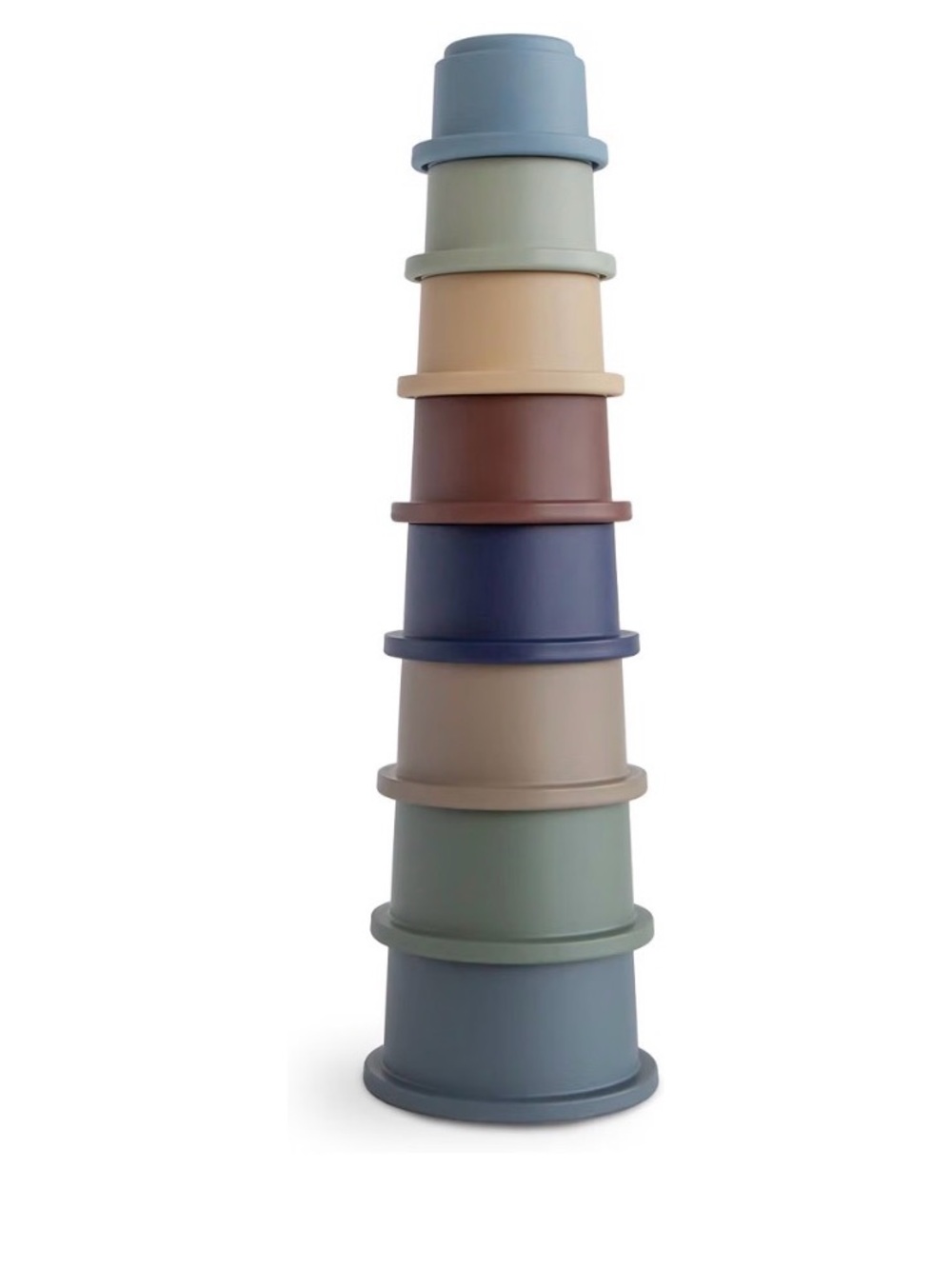 Mushie Stacking Cups Toy 8 Pcs Made in Denmark (Forest) Ages 10+ Months BPA Free
